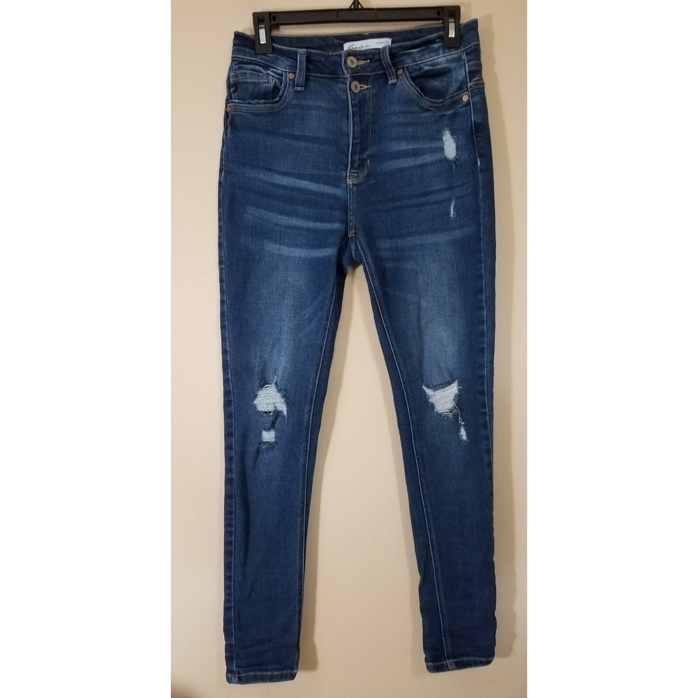 KanCan Skinny Distressed Jeans Women size 27 Blue Denim Stretch Pants